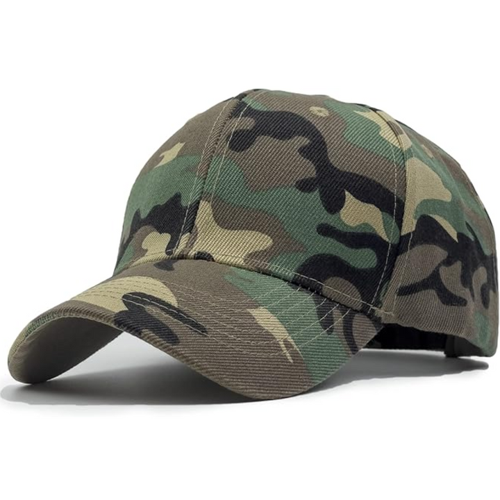 Front view of men's structured adjustable baseball cap, a key piece for men's casual fashion.