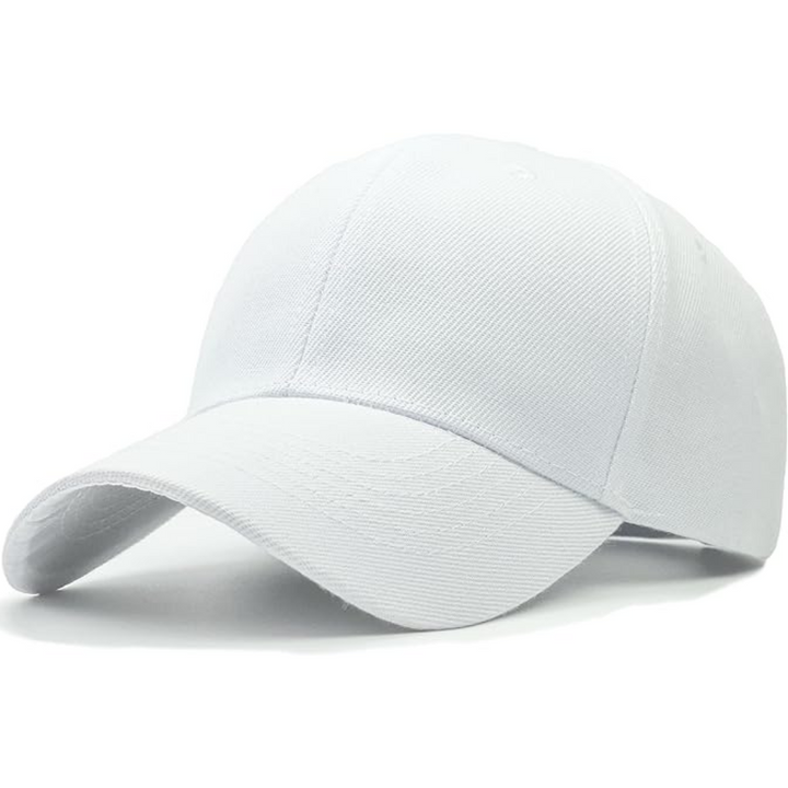 Adjustable men's baseball cap, structured design for a comfortable, customizable fit.