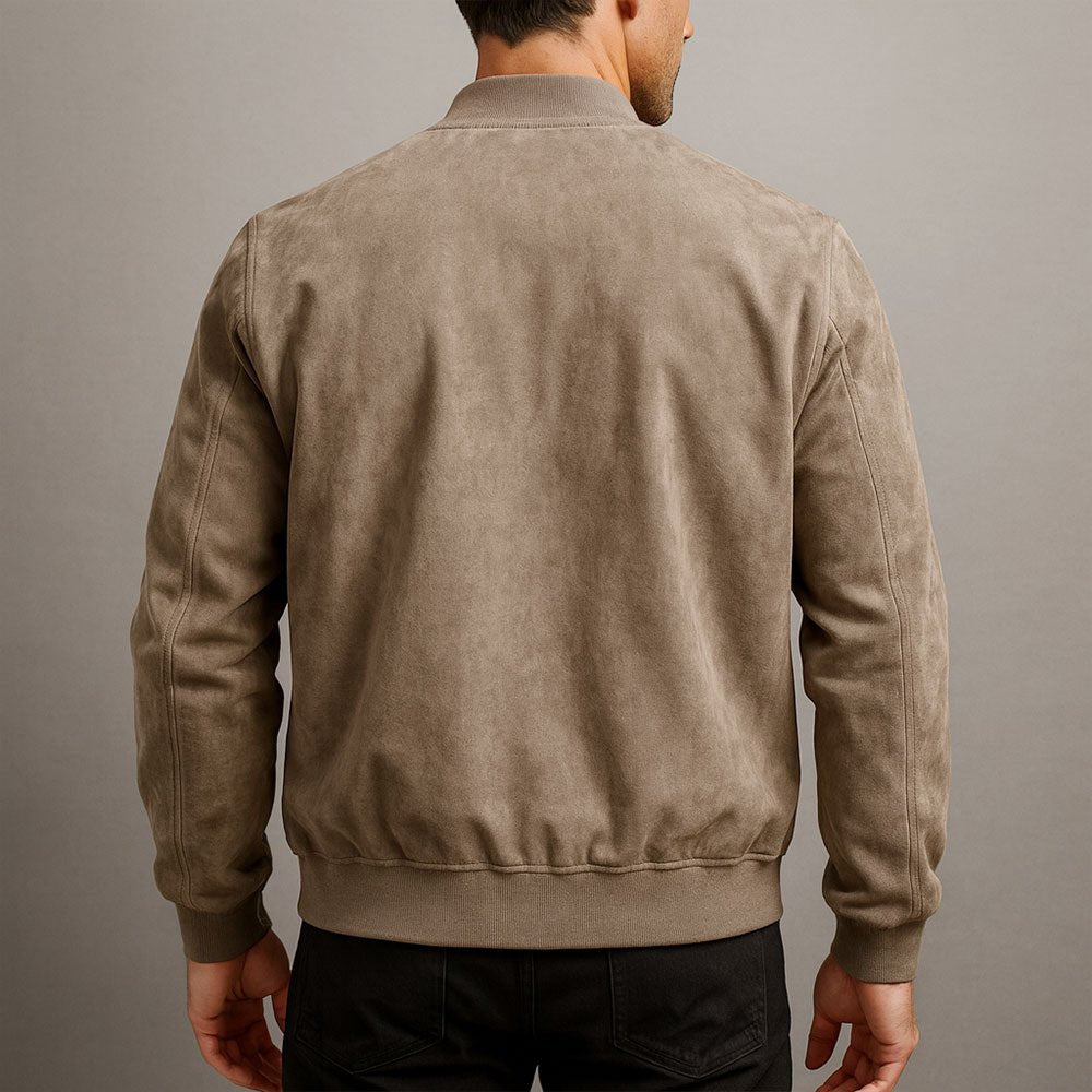 Classic men's bomber jacket featuring a structured design and tailored fit, suitable for smart casual wear.