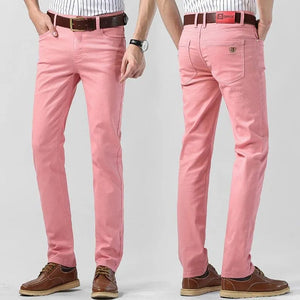 Fashionable men's comfort fit colored trousers. Regular fit casual pants for a stylish, modern look.