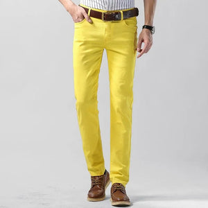Comfortable & stylish men's colored trousers. Regular fit pants, breathable cotton blend for everyday versatility.