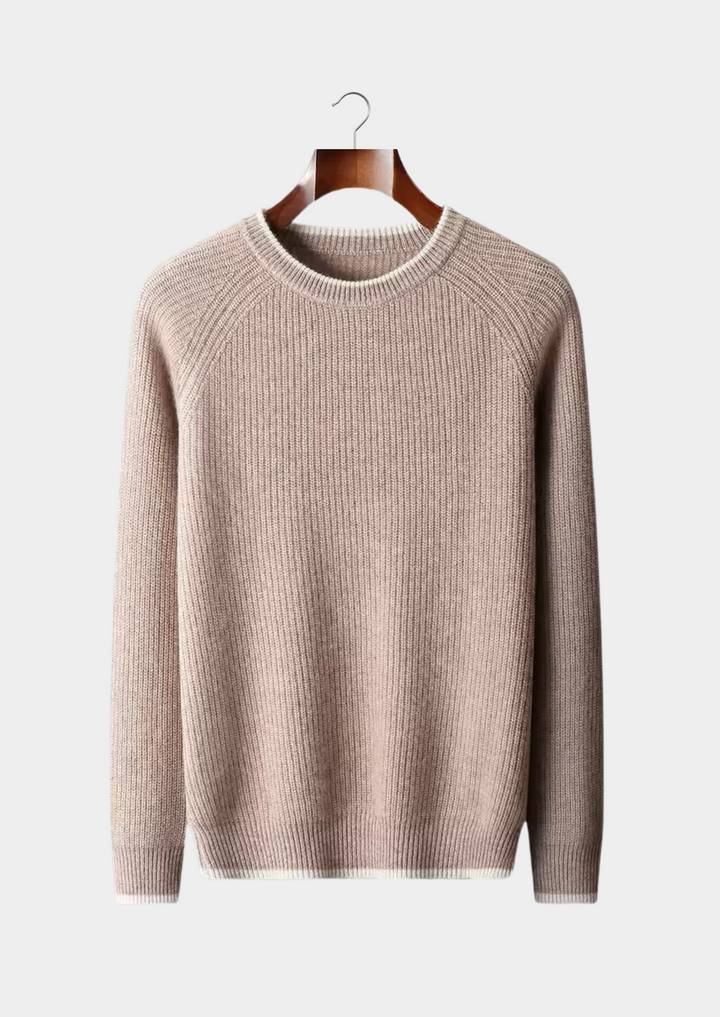Men's stylish crew neck sweater in soft knit fabric, perfect for year-round casual and smart casual wear.