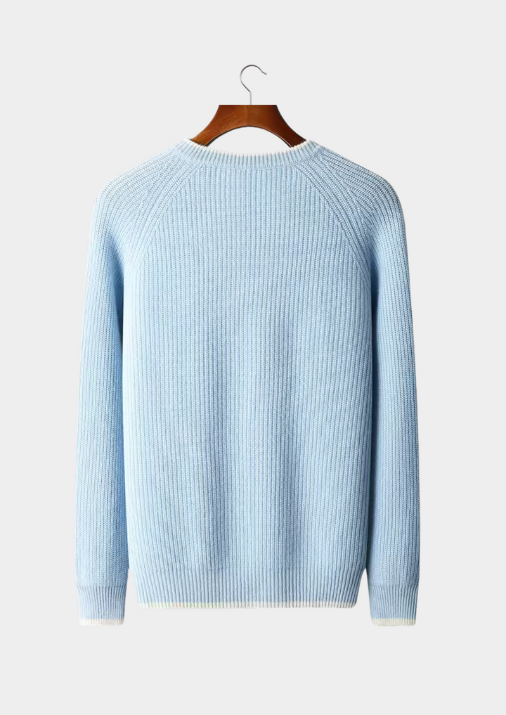 Stylish men's crew neck sweater, a foundational piece for any casual or smart casual men's outfit.