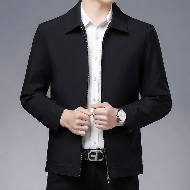Men's stylish lightweight everyday jacket in black, perfect for casual wear & outerwear.