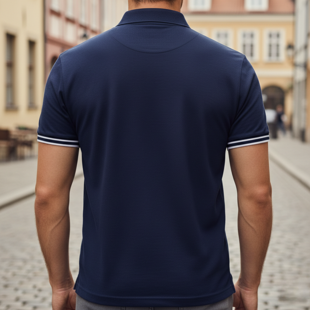 Breathable & comfortable men's short sleeve polo, featuring a smart tipped collar. Ideal for everyday wear.