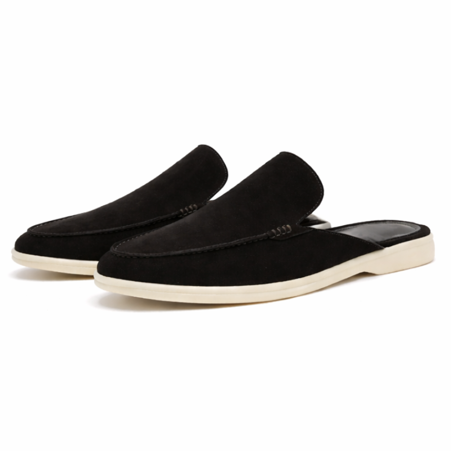 Men's stylish slip-on backless loafers, perfect for casual comfort and modern summer fashion. Easy wear.