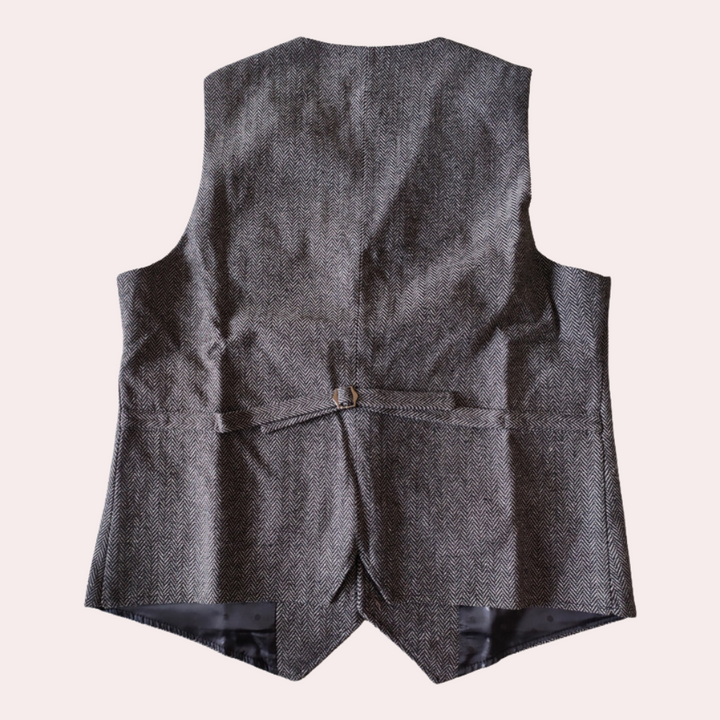Versatile men's Victor wool blend gilet, a stylish waistcoat ideal for casual layering or formal ensembles.