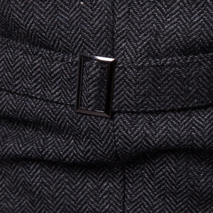 Close-up of Victor men's wool blend vest, highlighting the premium fabric texture and tailored craftsmanship.