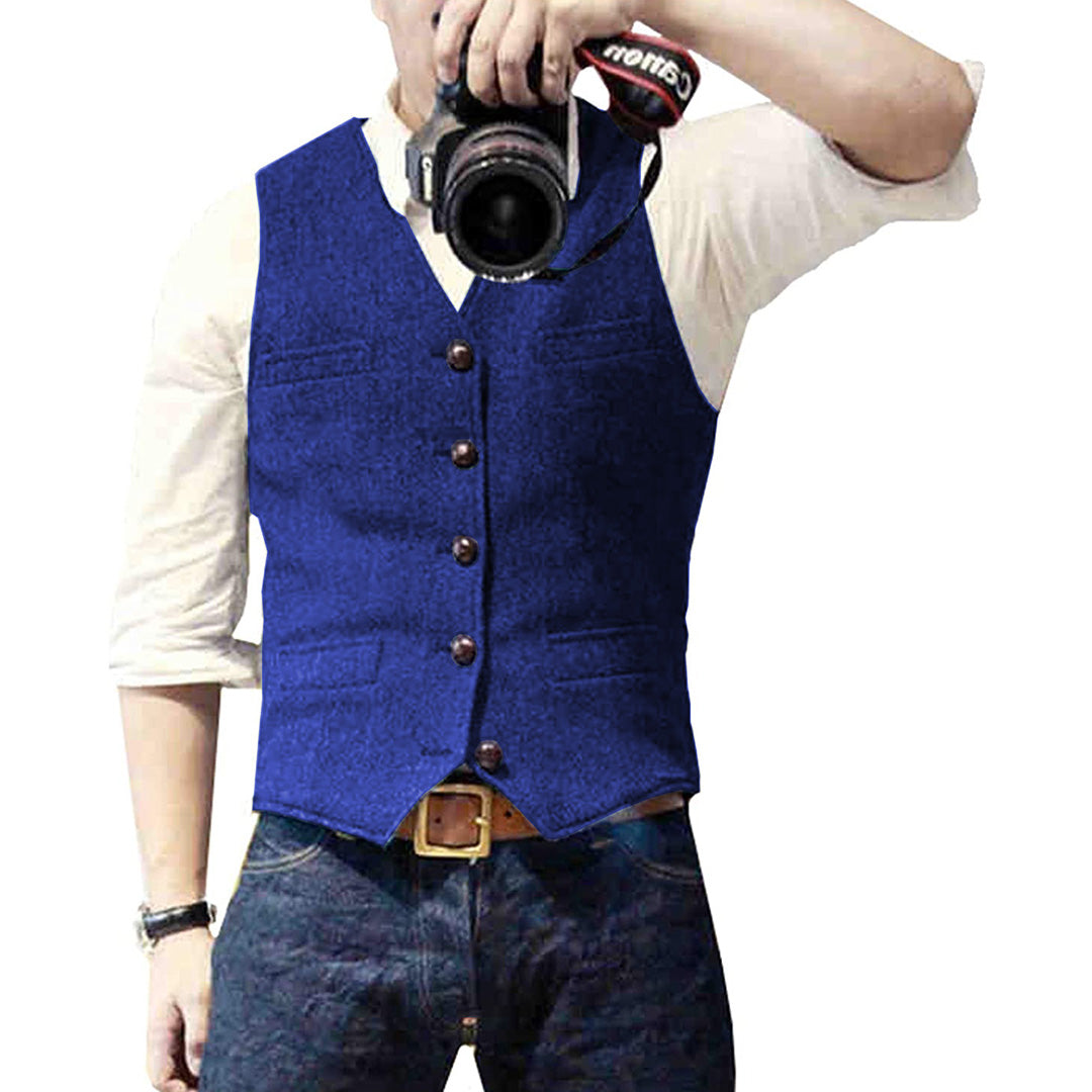 Elegant men's Victor wool blend waistcoat, ideal for formal attire, business meetings, and sophisticated layered looks.