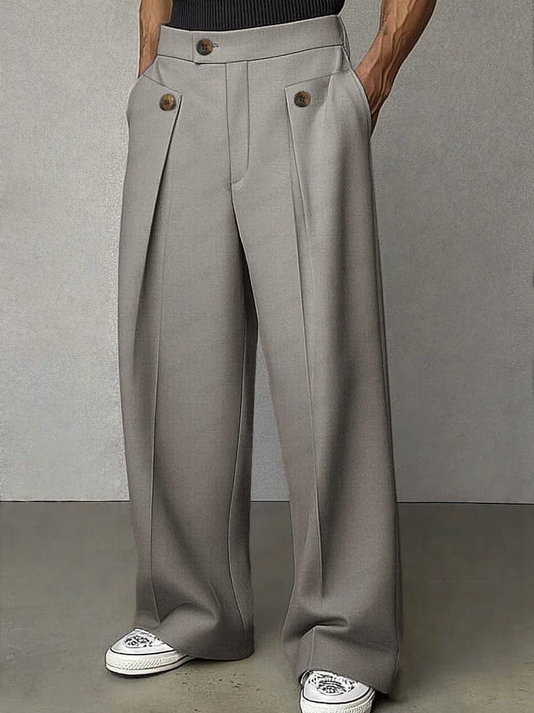 Versatile men's wide-leg trousers, perfect for smart casual or comfortable everyday men's fashion.
