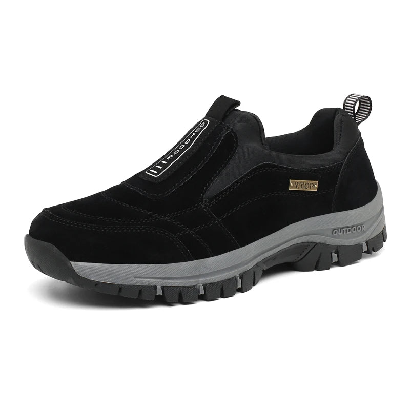 Men's orthopedic comfort shoes for hiking, providing arch support & slip-resistant durability for active trails.