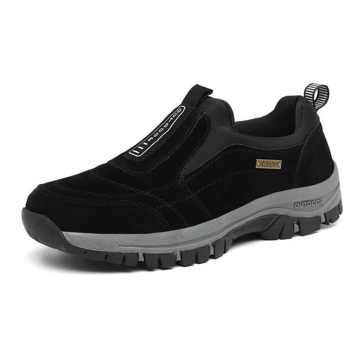 Men's orthopedic comfort shoes for hiking, providing arch support & slip-resistant durability for active trails.