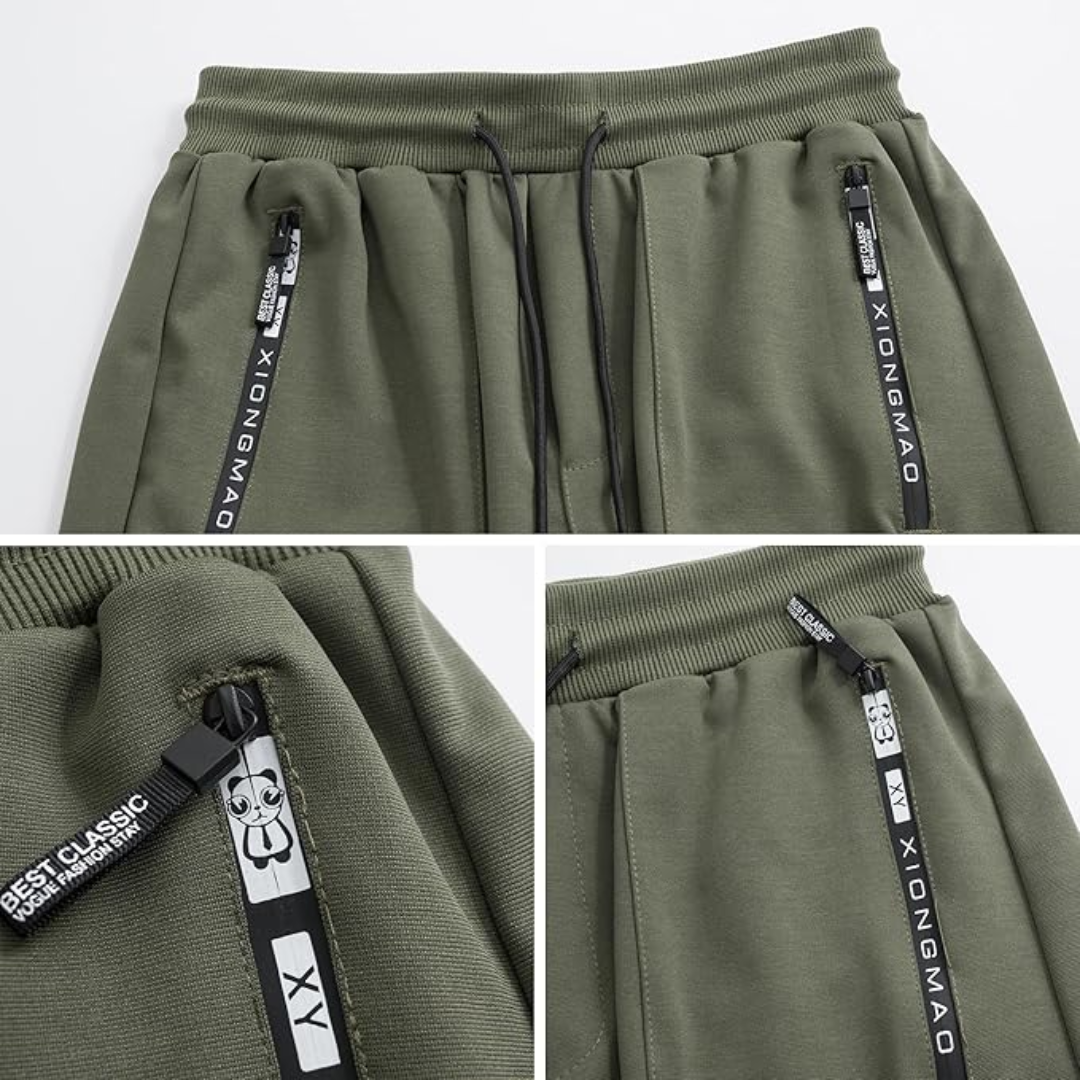 Men's tactical cargo joggers: urban streetwear, techwear, multi-pocket, comfort fit casual trousers.
