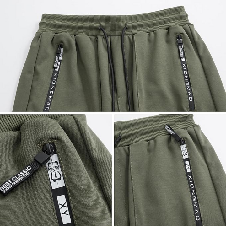 Men's tactical cargo joggers: urban streetwear, techwear, multi-pocket, comfort fit casual trousers.