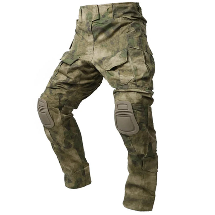 Men's tactical cargo pants with integrated knee pads, perfect for outdoor adventures.