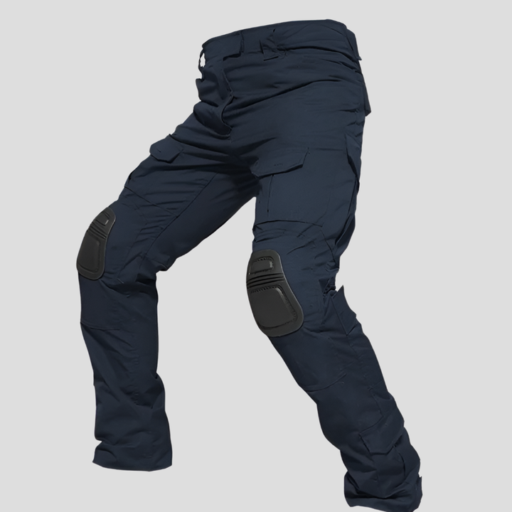 Adventure-ready men's cargo pants, tough fabric & built-in knee pads for ultimate protection.