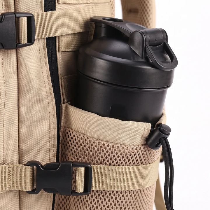 Spacious multi-compartment men's tactical backpack for organized camping & adventure gear.