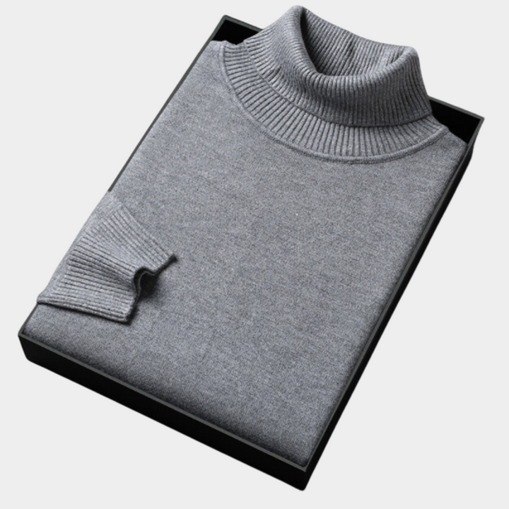 Mens tailored roll neck polo sweater. Perfect blend of comfort & sophisticated style for versatile looks.