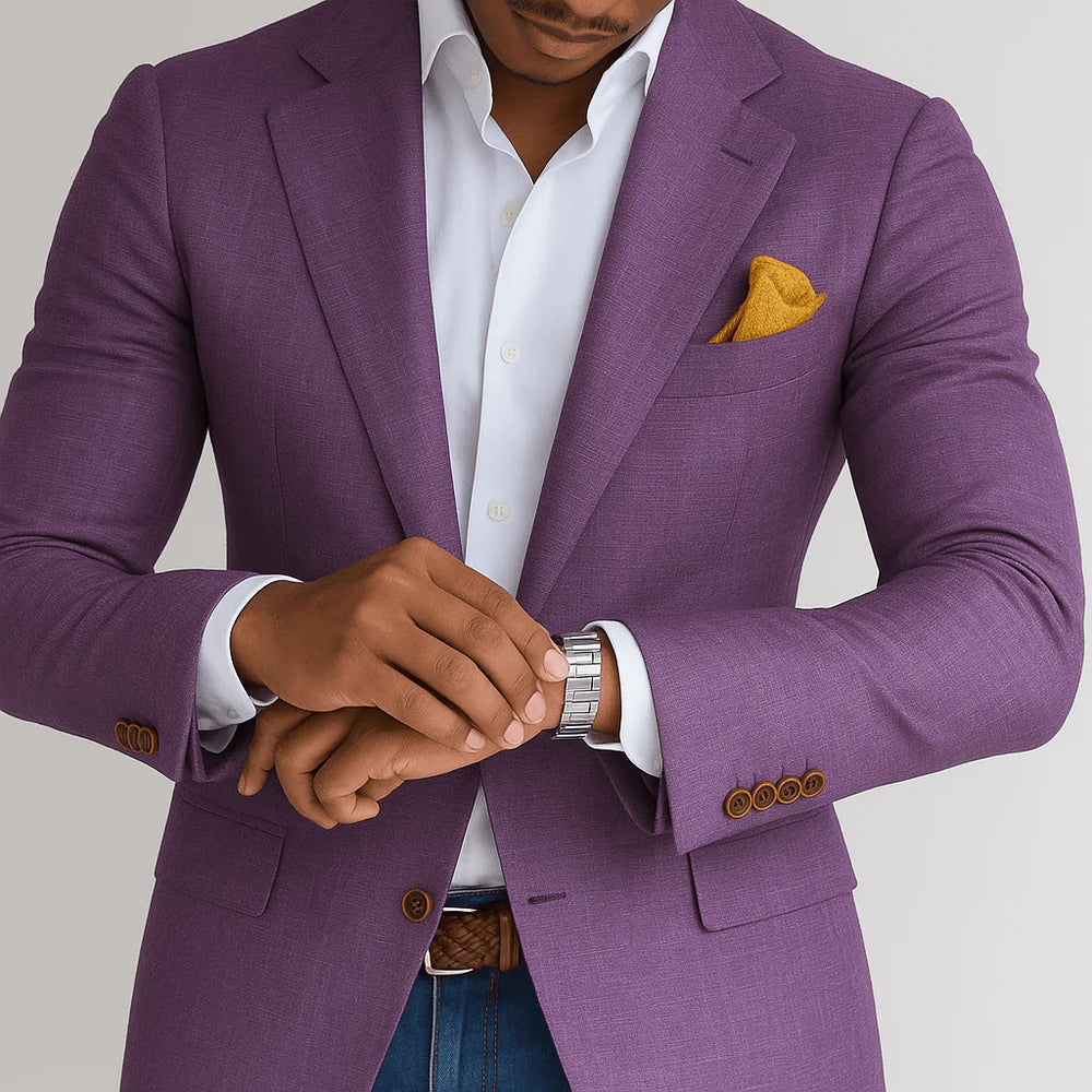 Men's tailored slim fit blazer, perfect for modern elegance, smart casual, and business attire.