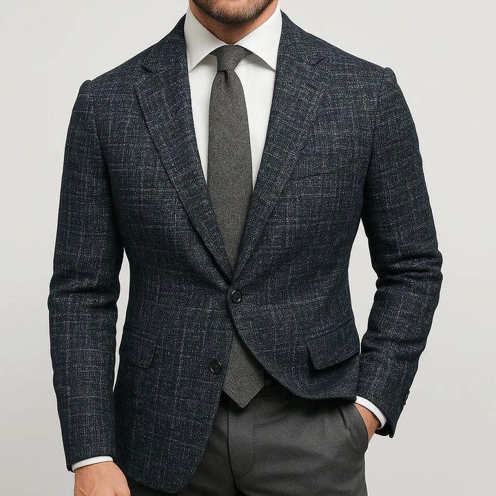 Elegant men's tailored jacket, a versatile slim fit blazer for modern business, smart casual & events.
