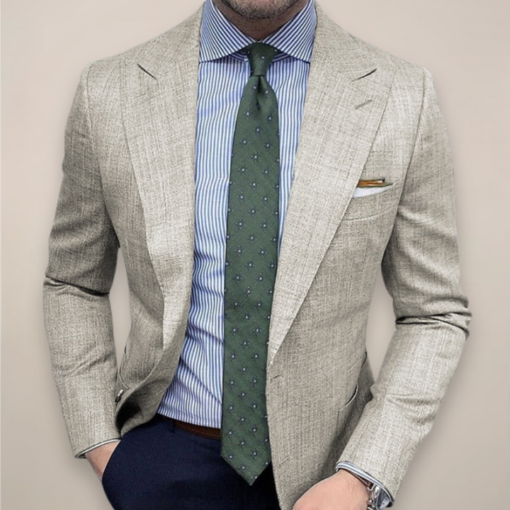 Men's tailored smart blazer for business attire, work, or dinner. A professional and versatile menswear jacket.