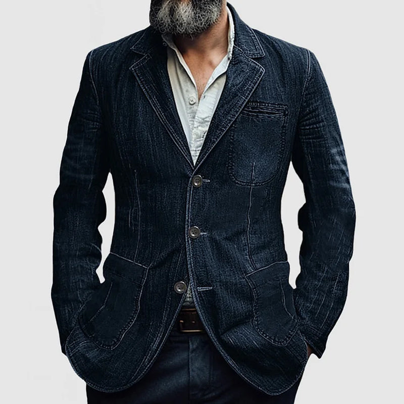 Men's tailored smart casual blazer, perfect for modern office wear or stylish business casual outfits.