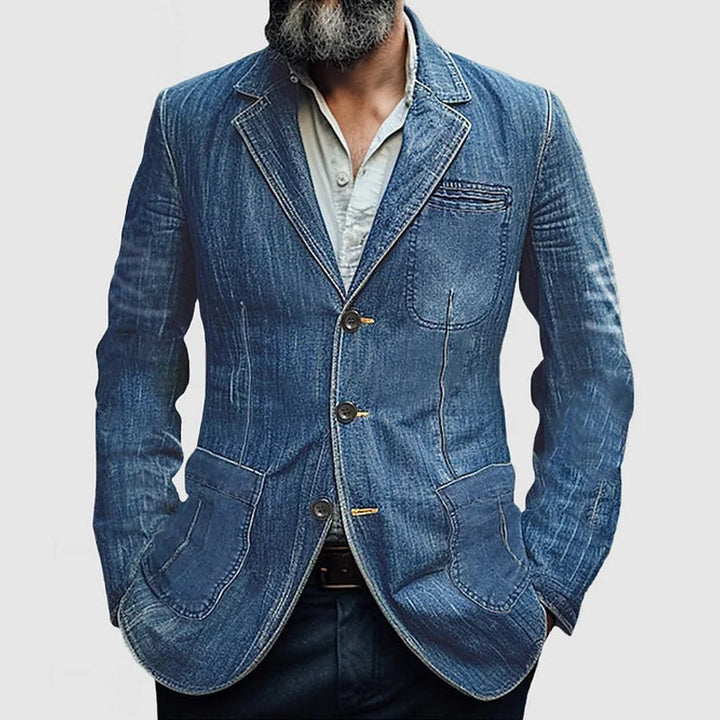 Versatile men's smart casual blazer with practical pockets, ideal as a lightweight jacket or stylish outerwear.