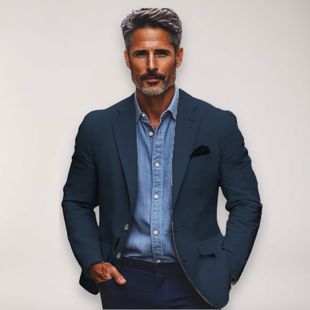 Stylish men's smart blazer for office and events. Tailored fit for a sophisticated business casual look. Men's fashion.