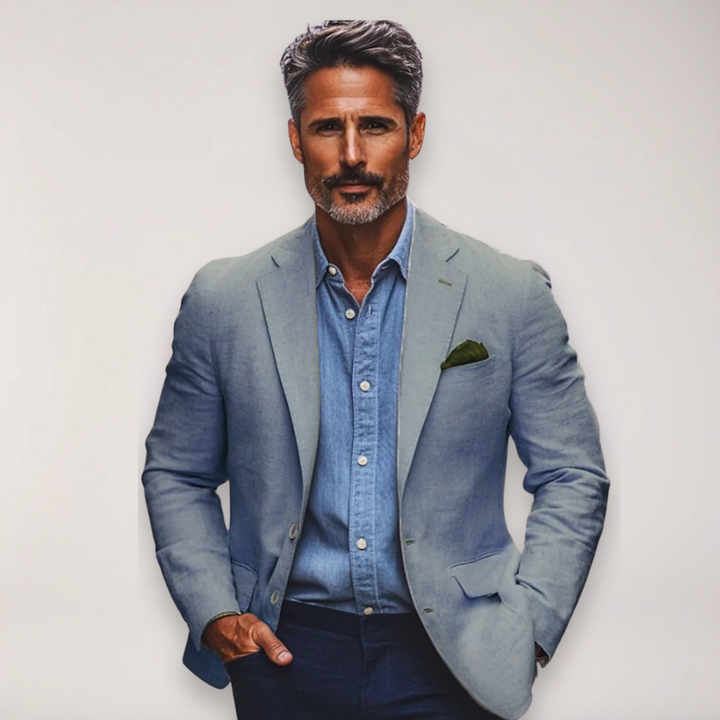Comfortable men's casual jacket, a smart tailored blazer ideal for office, events & versatile everyday wear.
