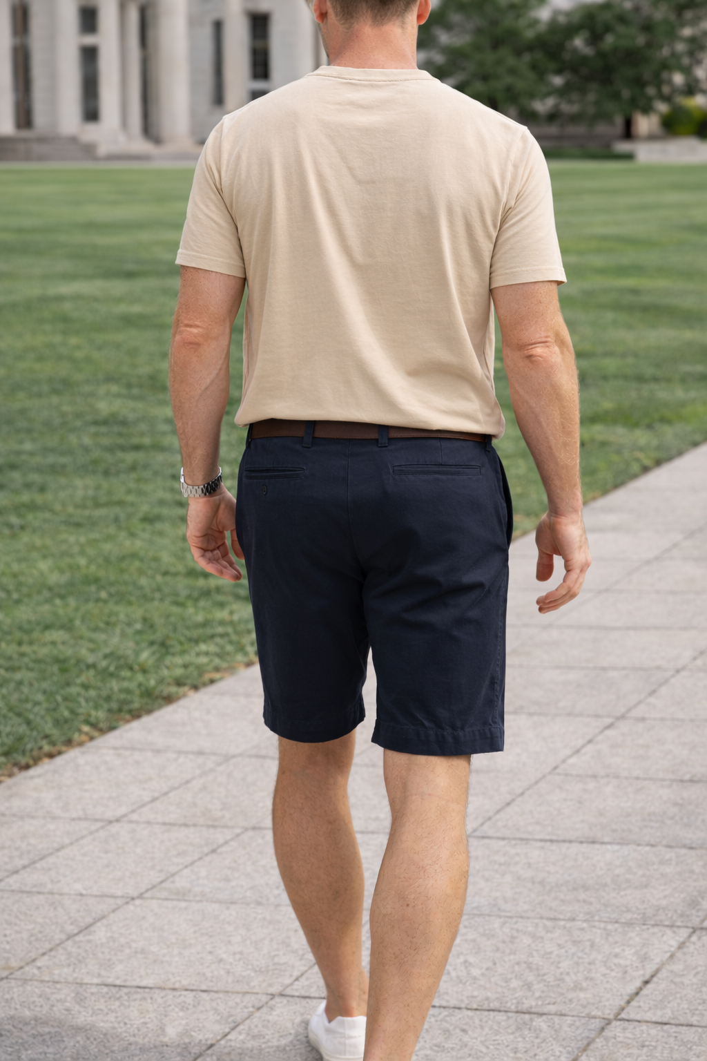 Flat-front tailored shorts for men, designed with premium stretch for all-day comfort and style.