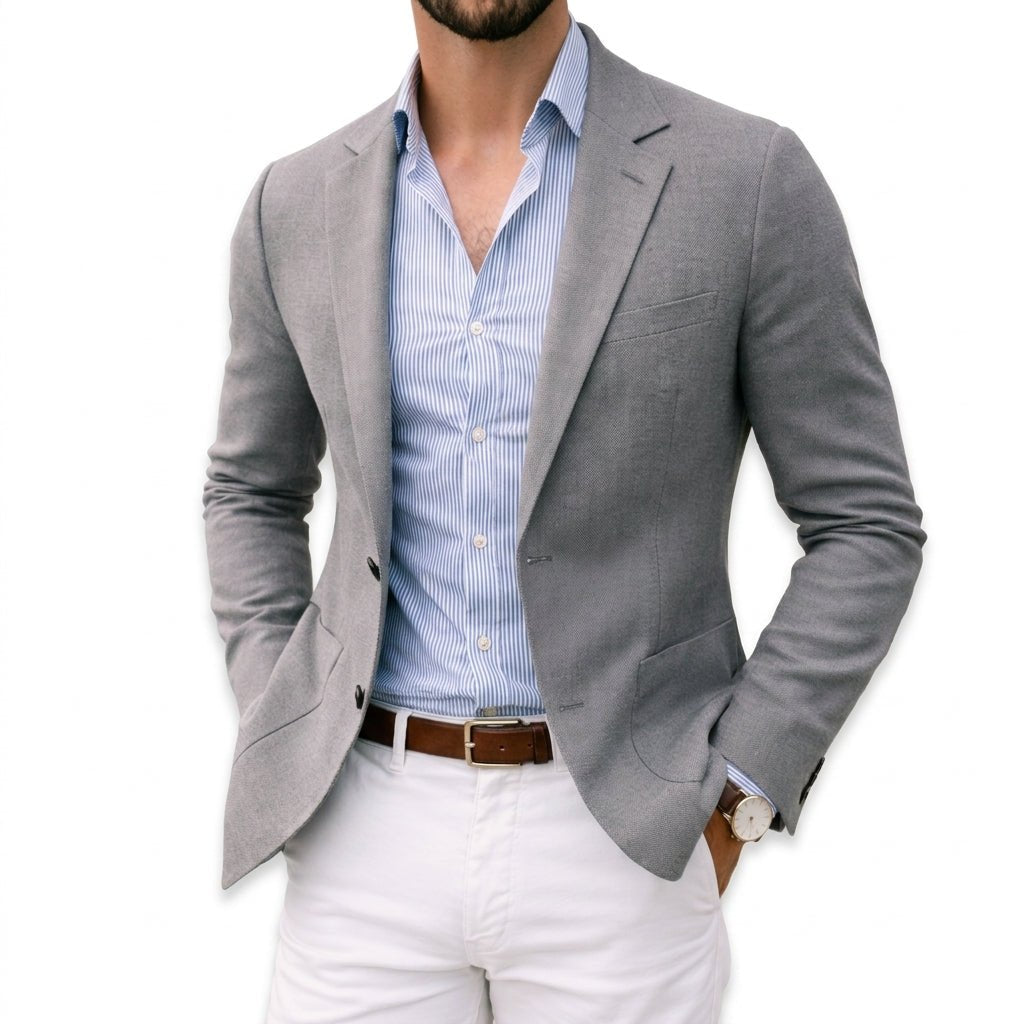 Versatile men's comfort blazer. Effortless style for smart casual or everyday elegance.