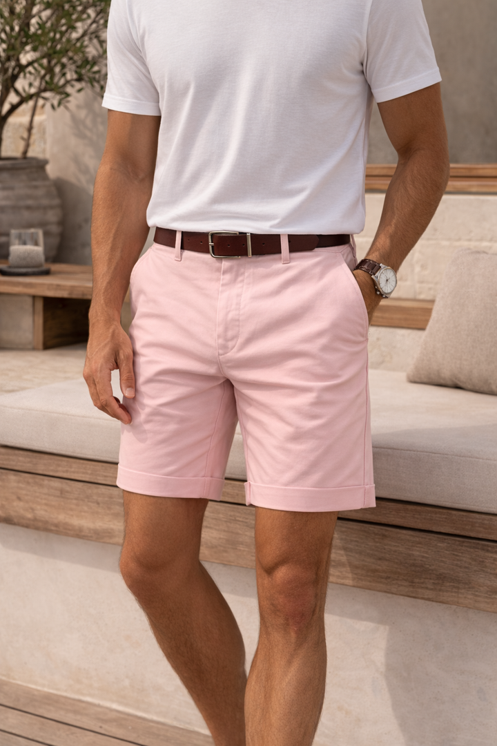 Men's tailored summer shorts, perfect for a smart-casual style. Ideal for vacation wear.