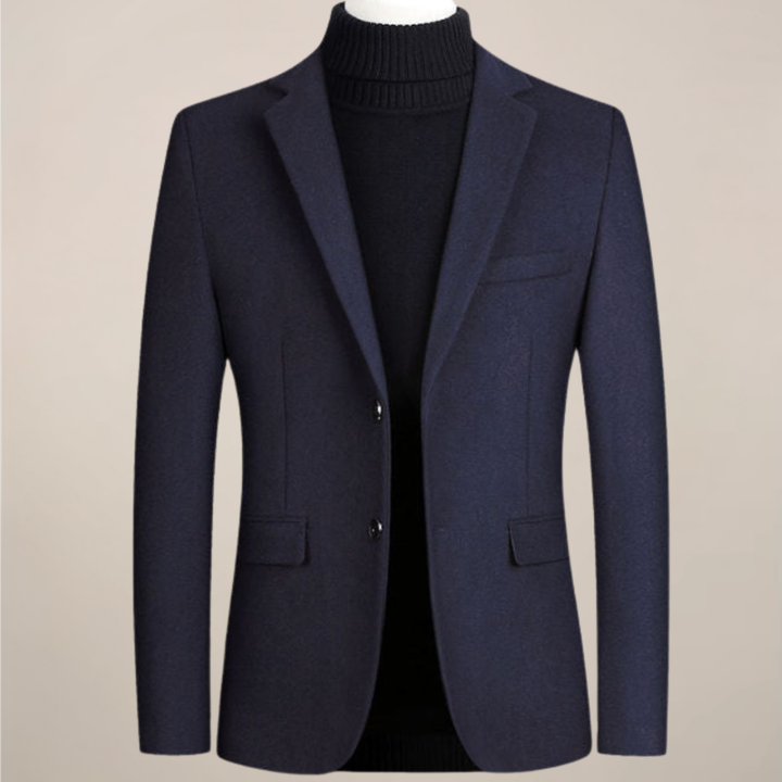 Sophisticated men's modern blazer for smart casual looks, featuring a versatile two-button design.