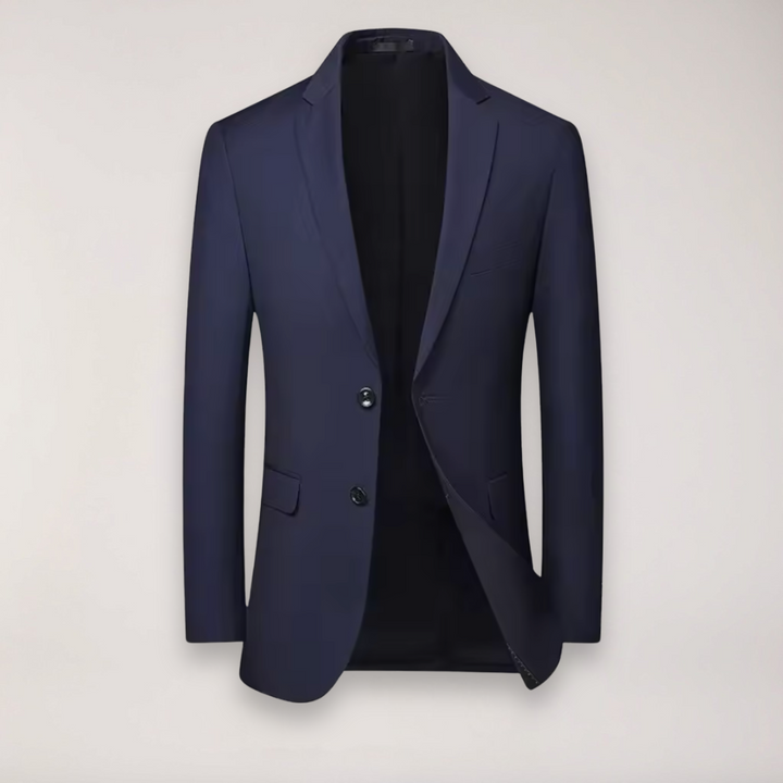 Textured view of a premium men's formal suit, showcasing tailored blazer and trousers for a sharp look.