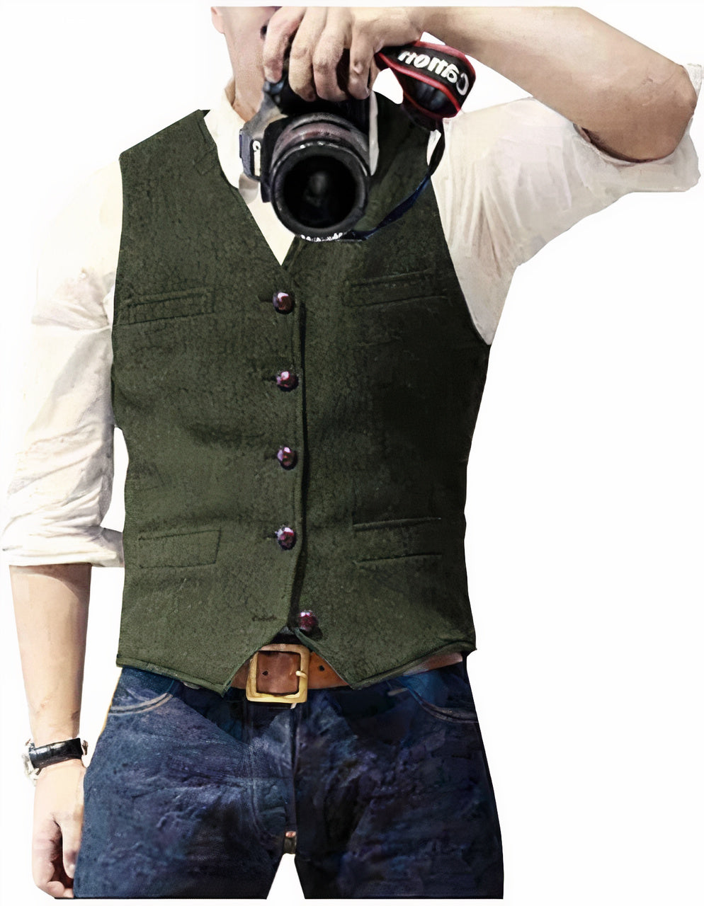 Elegant men's formal vest, a perfect tailored waistcoat for business attire or special event ensembles.