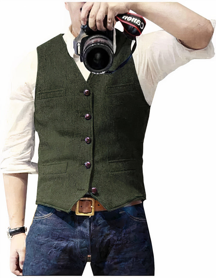 Elegant men's formal vest, a perfect tailored waistcoat for business attire or special event ensembles.