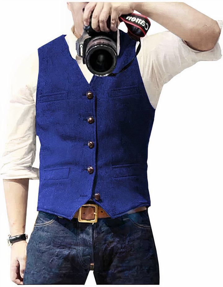 Classic men's vest with a tailored fit, offering effortless style for a sophisticated and polished look.