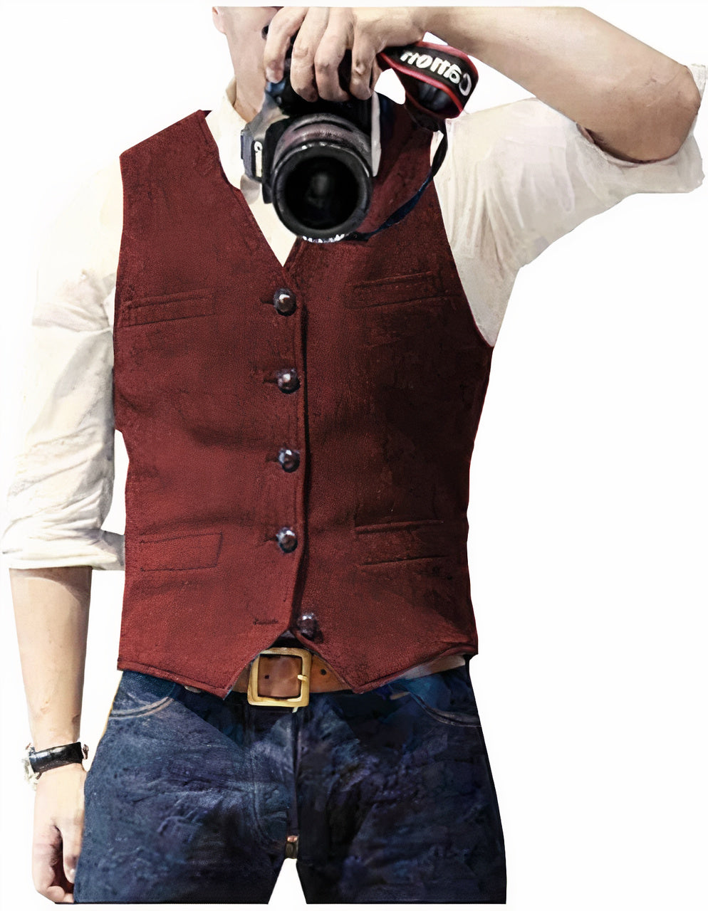 Premium men's tailored waistcoat, a timeless piece of men's clothing enhancing any formal or casual outfit.