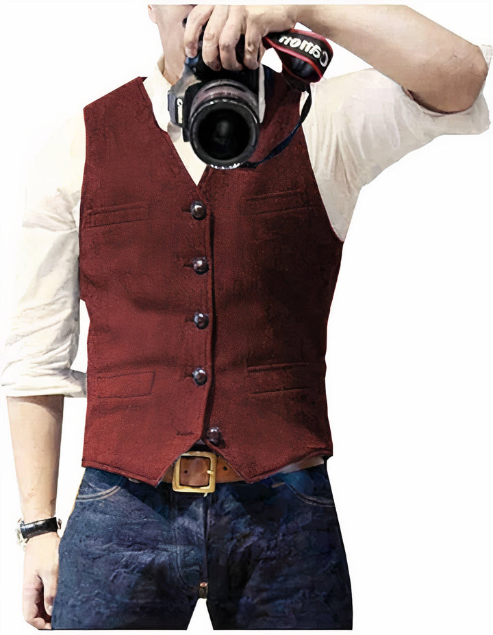 Premium men's tailored waistcoat, a timeless piece of men's clothing enhancing any formal or casual outfit.