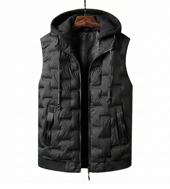 Men's Trailblazer outdoor vest, ideal for cold weather hiking & camping. Warm activewear layering.
