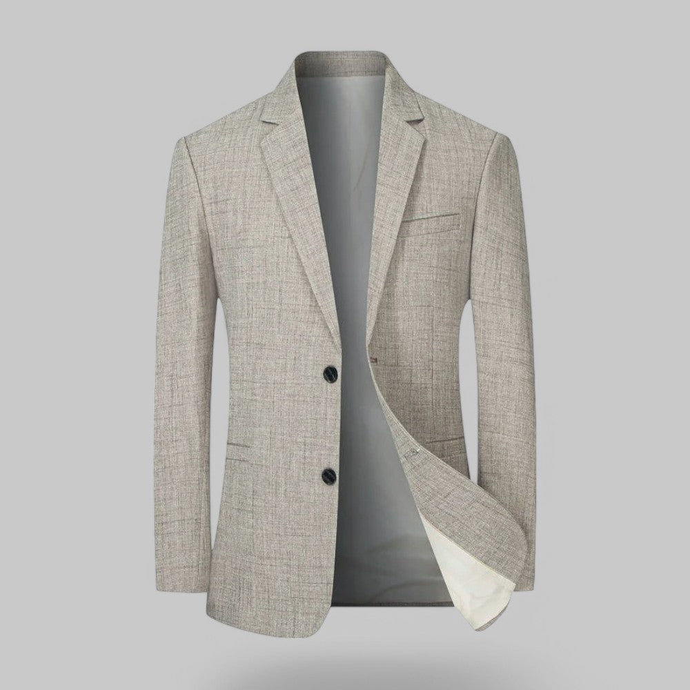 Professional men's two-button jacket, a versatile slim fit blazer for smart casual and office attire.