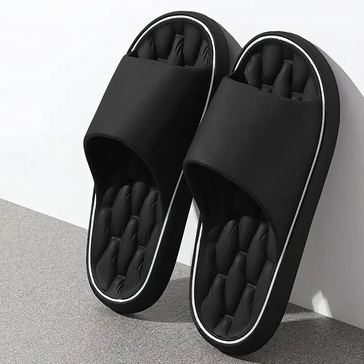 Men's Ultra-Comfort Pillow Slides, cushioned slip-on sandals perfect for summer beach & pool wear.