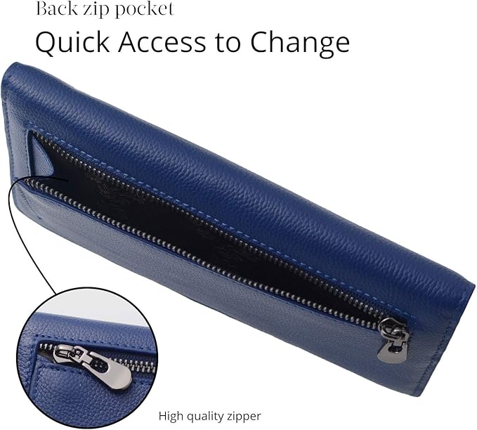Stylish men's slim wallet with RFID protection, bifold design, holds multiple cards securely.