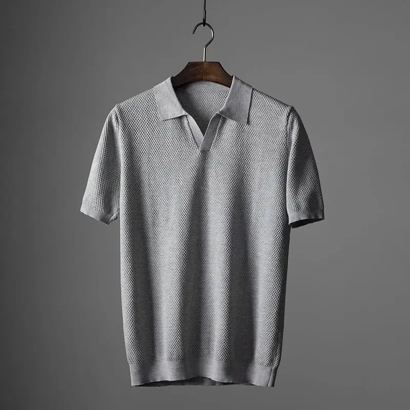 Sky blue men's Molner polo shirt, ultra-soft and comfortable for versatile everyday casual wear. Short sleeve top.