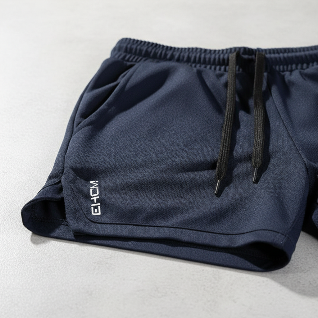Comfortable breathable summer shorts for men, relaxed fit activewear for warm weather.