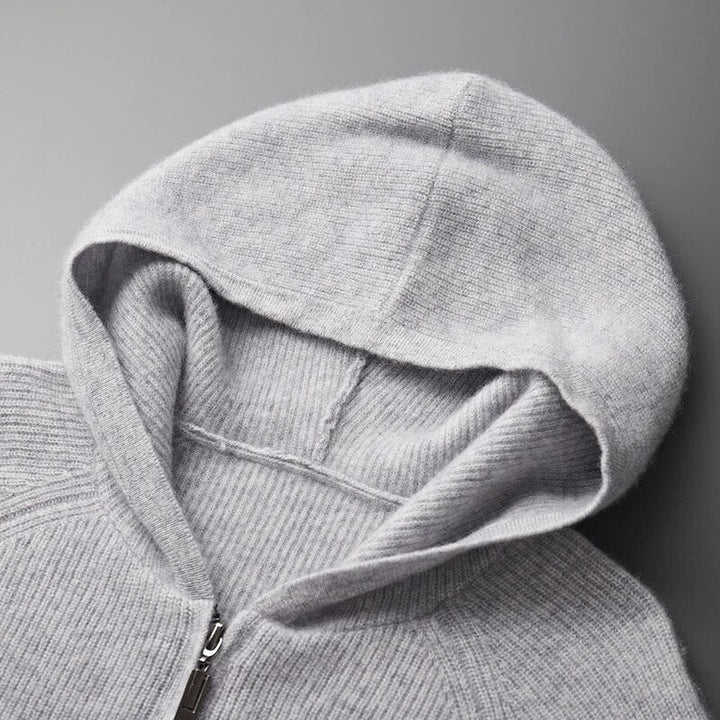 Luxurious men's Valletta ultra-soft pullover hoodie in gray. Cozy and comfortable casual wear.