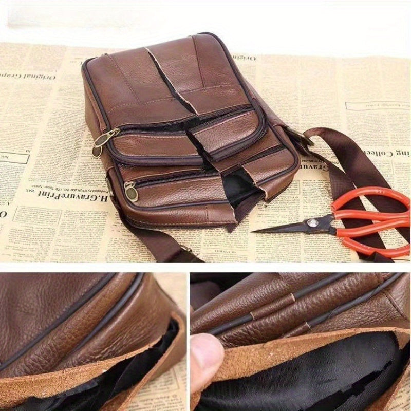 Casual black men's travel messenger bag with ample space & cross-body design for convenience.