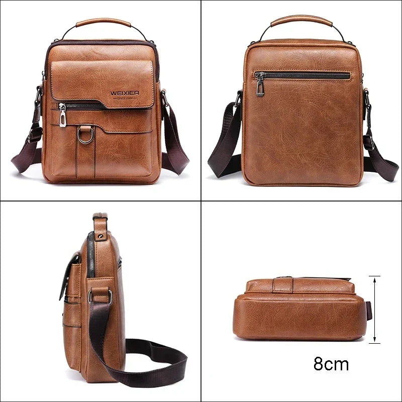 Durable men's messenger bag with an adjustable strap, perfect for professional commuters and casual travel.