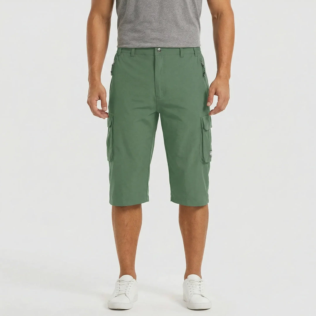 Men's summer cargo shorts, multi-pocket functionality, perfect for daily wear or adventure.