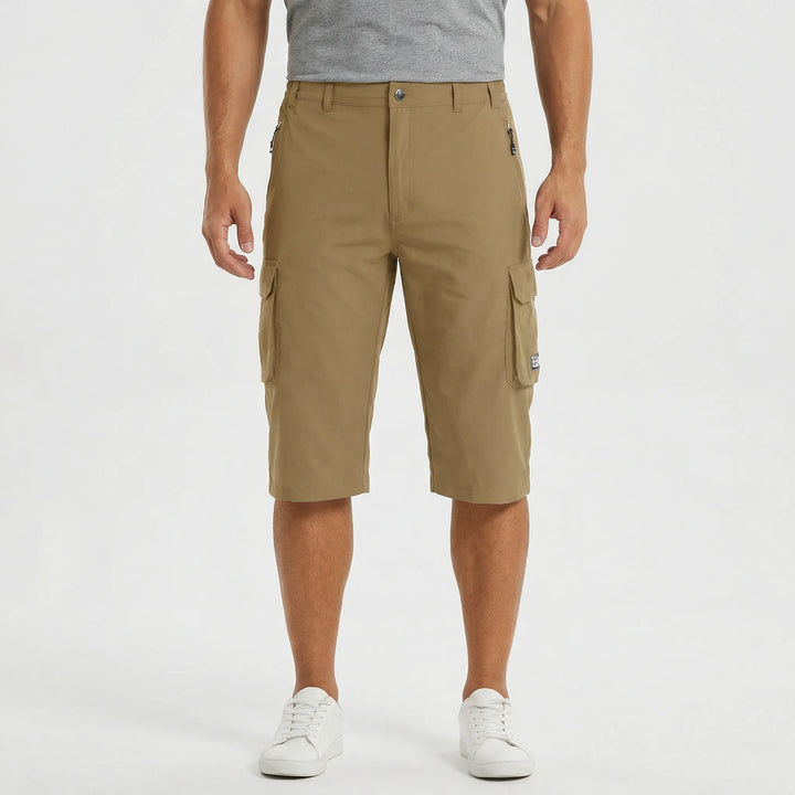 Stylish men's casual cargo shorts, practical design for summer and travel.